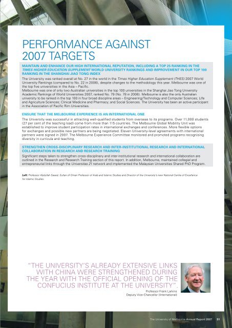 2007 Annual report (PDF 8.1 Mb) - University of Melbourne