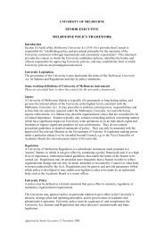 senior executive melbourne policy framework - University of ...