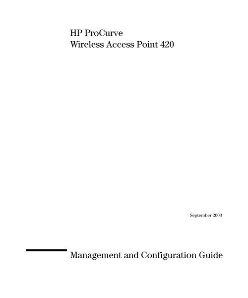 HP ProCurve Wireless Access Point 420 - Hewlett Packard