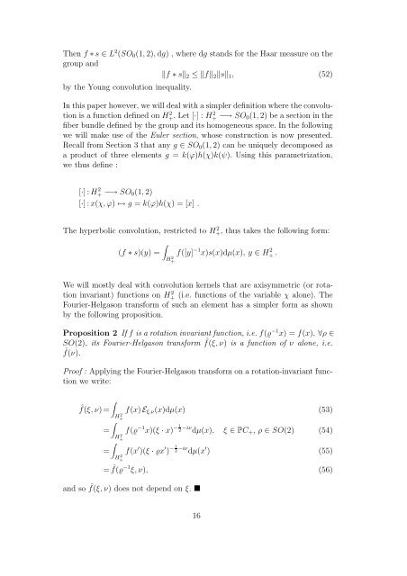 Continuous Wavelet Transform on the Hyperboloid - Université de ...