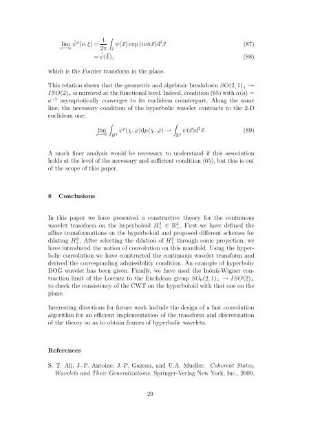 Continuous Wavelet Transform on the Hyperboloid - UniversitÃ© de ...