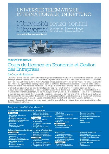 Cours de Licence en Economie et Gestion des Entreprises