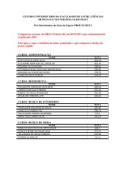 PRÃ-SELECIONADOS DA LISTA DE ESPERA 2013-1 - Novafapi