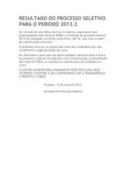 resultado do processo seletivo para o perÃ­odo 2013.2 - Novafapi