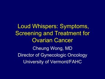 Causes of Ovarian Cancer Facts and Myths - University of Vermont