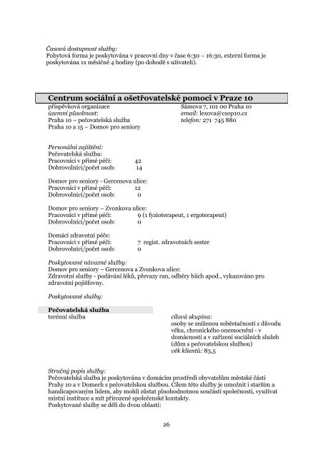 PÅehled poskytovanÃ½ch sociÃ¡lnÃ­ch a nÃ¡vaznÃ½ch sluÅ¾eb ... - Praha 10