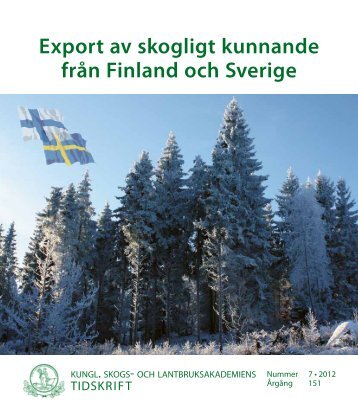 Export av skogligt kunnande från Finland och Sverige