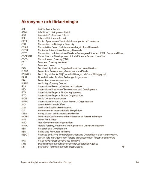 Export av skogligt kunnande från Finland och Sverige