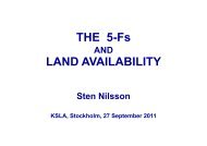 THE 5-Fs 5 LAND AVAILABILITY - SIFI