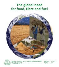 The global need for food, fibre and fuel - och Lantbruksakademien