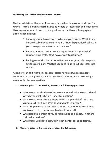 What Makes a Great Leader? (PDF) - Union Plus