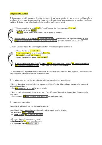 Les pronoms relatifs