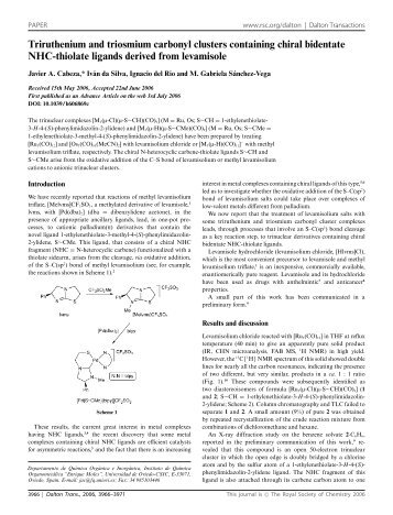 Triruthenium and triosmium carbonyl clusters containing chiral ...