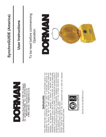 SynchroGUIDE Instruction Sheet - Unipart Dorman