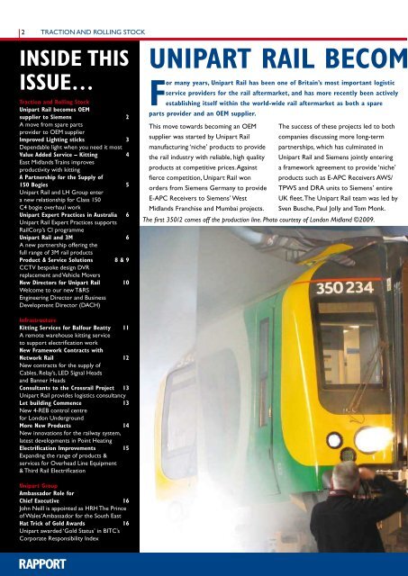 Rapport - November 2009 - Unipart Rail