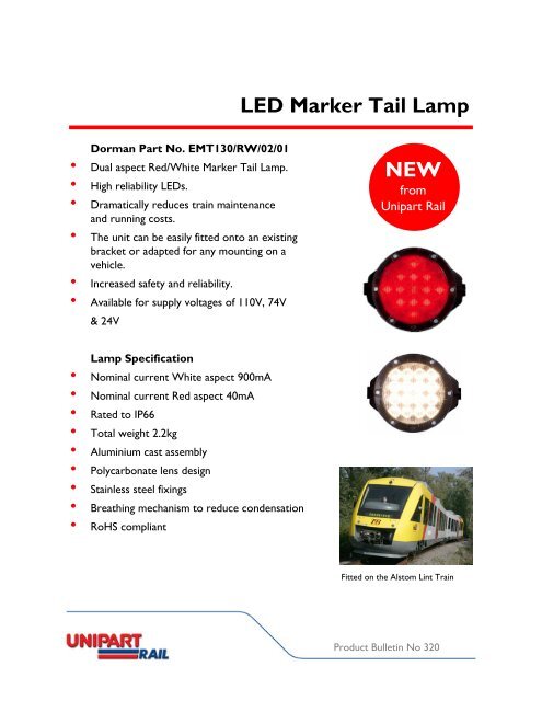 Unipart Led Module LED Marker Tail Lamp NEW - Unipart Rail