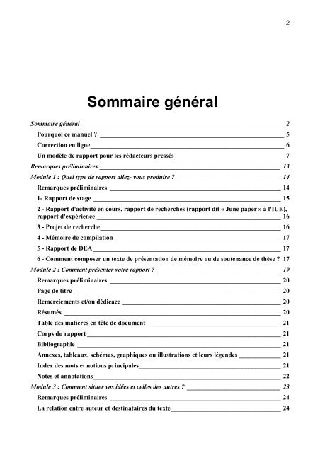 Comment rÃ©diger un rapport, un mÃ©moire, un projet de recherche ...