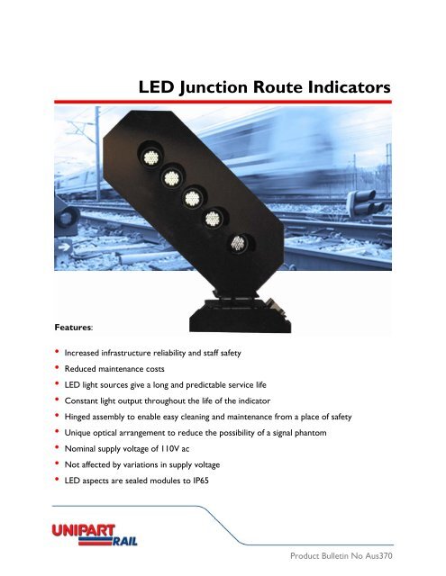 LED Junction Route Indicators - Unipart Rail