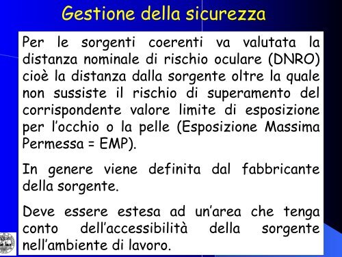 Valutazione Rischio Radiazioni Ottiche artificiali - Unipd-Org.It