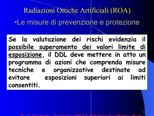 Valutazione Rischio Radiazioni Ottiche artificiali - Unipd-Org.It