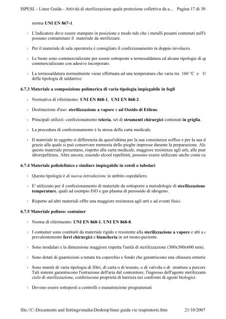 Linee Guida Centrali di Sterilizzazione