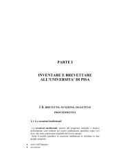 parte i inventare e brevettare all'universita' di pisa - UniversitÃ  degli ...