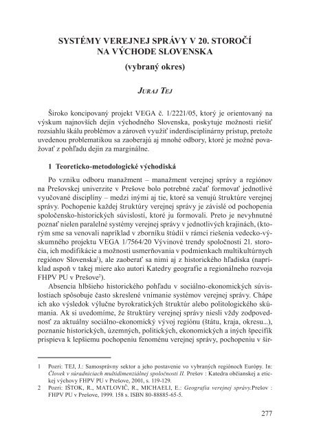 annales historici preÅ¡oviensis anno 2005 - PreÅ¡ovskÃ¡ univerzita v ...