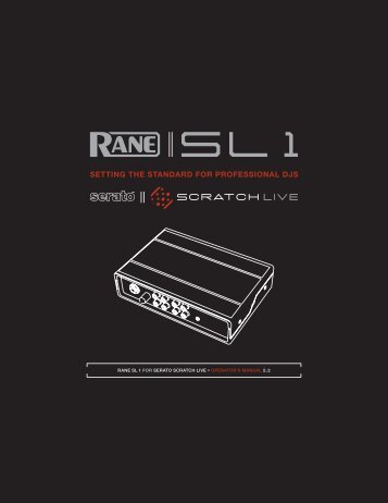 SL 1 Manual for Serato Scratch Live 2.2 - UniqueSquared.com