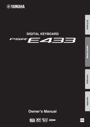 PSR-E433 Owner's Manual - Yamaha Downloads