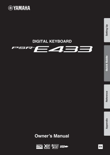 PSR-E433 Owner's Manual - Yamaha Downloads