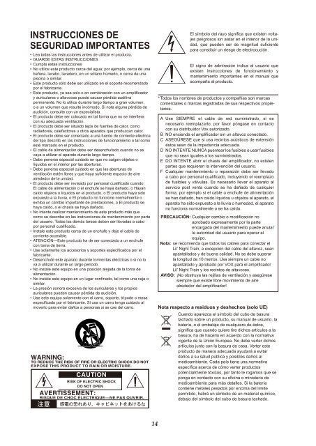 Lil' Night Train owner's manual - Vox