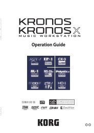 KRONOS/KRONOS X Operation Guide - Korg