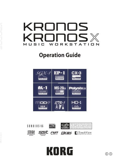 KRONOS/KRONOS X Operation Guide - Korg