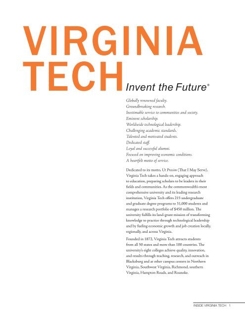 Virginia Tech's - University Relations - Virginia Tech