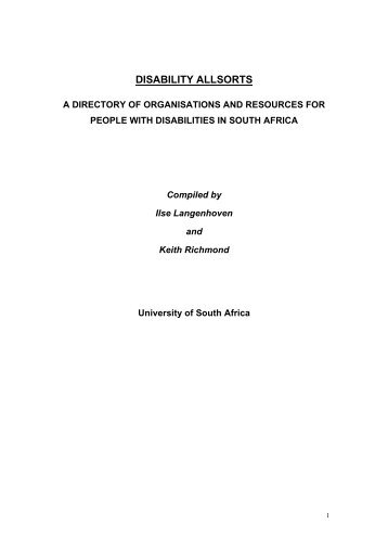 disability all sorts - University of South Africa