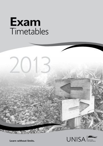 Unisa provisional examination timetables 2013 - University of South ...