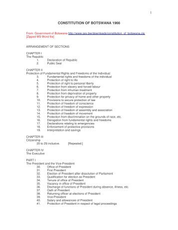 Constitution of Botswana 1966