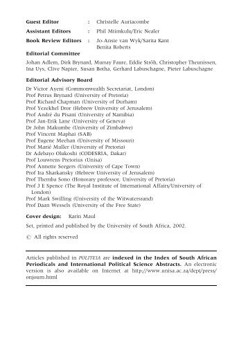 Guest Editor - University of South Africa
