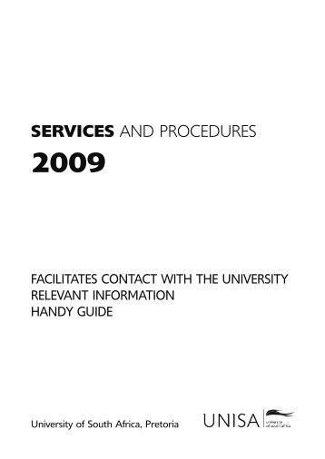 SERVICES AND PROCEDURES - University of South Africa