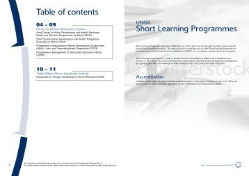 Short Learning Programmes - University of South Africa