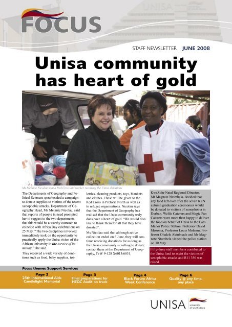 Unisa community has heart of gold - University of South Africa