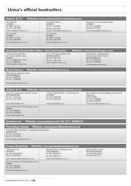 MyRegistration2011 Masters Doctoral - University of South Africa