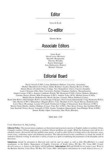 Editor Co-editor Associate Editors Editorial Board - University of ...