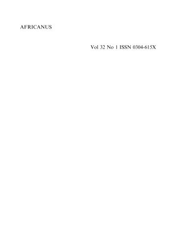 AFRICANUS Vol 32 No 1 ISSN 0304-615X - University of South Africa