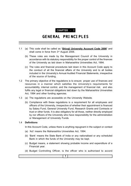 GENERAL PRINCIPLES - Shivaji University