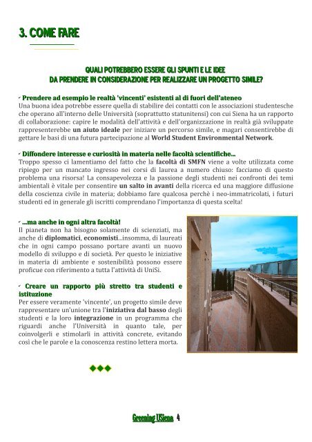 Greening USiena - Università degli Studi di Siena