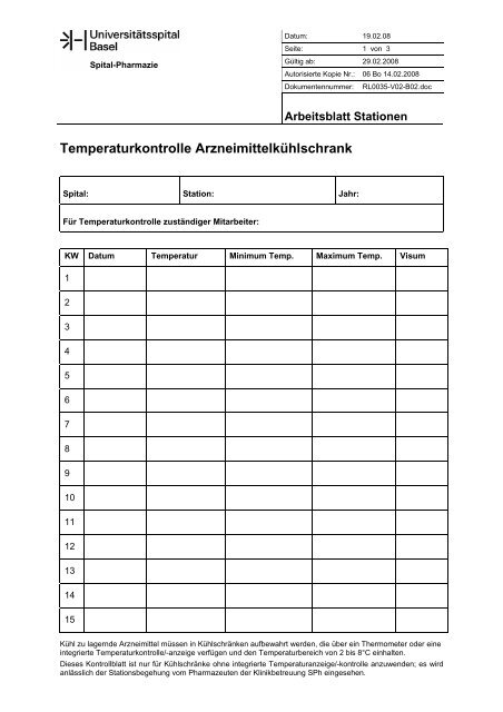 Temperaturkontrolle Arzneimittelkühlschrank