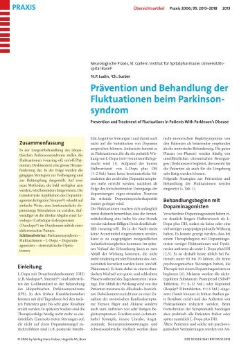Prävention und Behandlung der Fluktuationen beim Parkinson ...