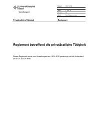 Reglement privatärztliche Tätigkeit - Universitätsspital Basel