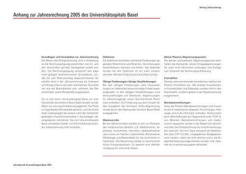 Jahresbericht 2005 Universitätsspital Basel